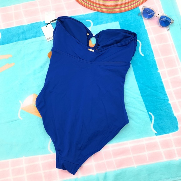 Calvin Klein One-Piece Ruffled Swimsuit 8 NWT - Picture 3 of 5
